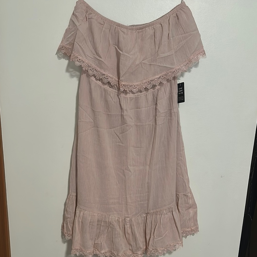 Express Blush Off-Shoulder dress